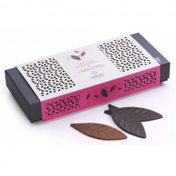 Feuilles chocolat - Chocolat individuel - Chocolat noir - Chocolat au lait - Coffret à offrir