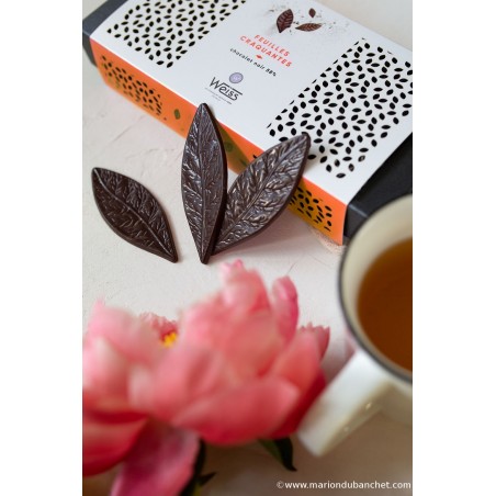 Feuilles chocolat - Chocolat individuel - Chocolat noir - Coffret à offrir Feuilles chocolat - Chocolat individuel - Chocolat noir - Coffret à offrir