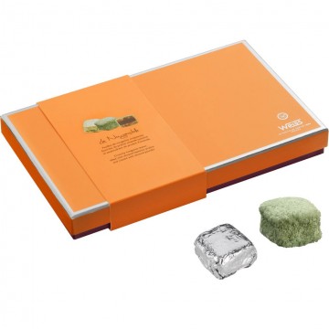 Nougastelles - Coffret fermé - Nougastelle pliée - Nougastelle nue - Coffret cadeau chocolat - Chocolat à offrir