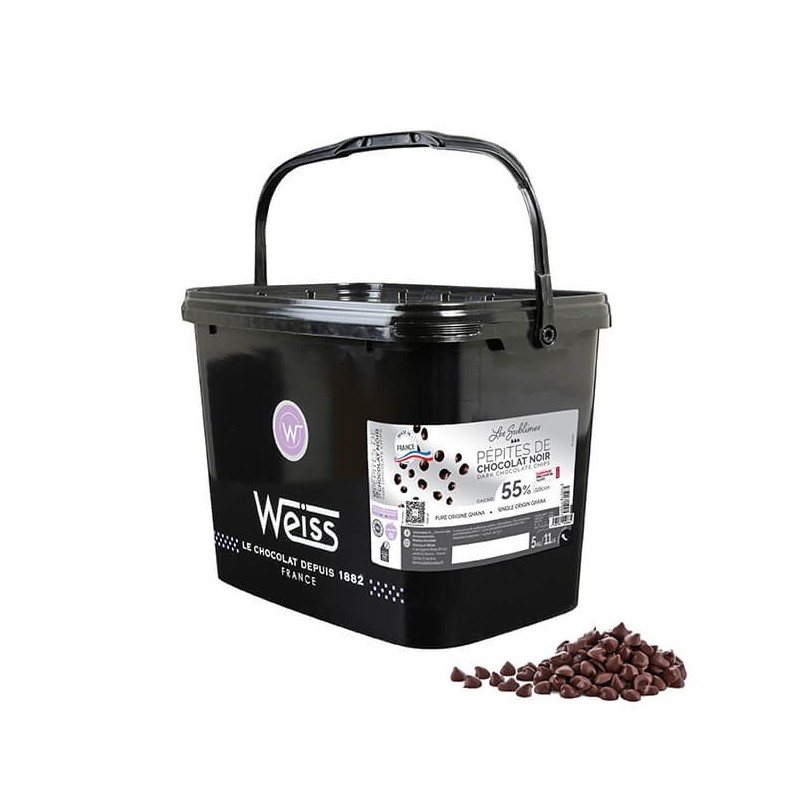 Pepites de chocolat Sublimes Noir 55% - 5 KG | Accueil Weiss Pepites de chocolat Sublimes Noir 55% - 5 KG | Accueil Weiss