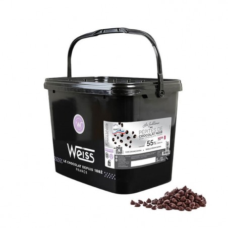 Pepites de chocolat Sublimes Noir 55% - 5 KG | Accueil Weiss Pepites de chocolat Sublimes Noir 55% - 5 KG | Accueil Weiss