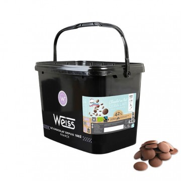 Chocolat de Pâtisserie Lait Bio et Equitable 42% - 5Kg