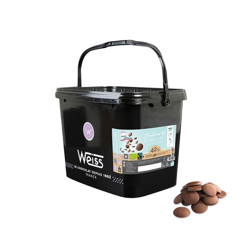 Chocolat de Pâtisserie Lait Bio et Equitable 42% - 5Kg Chocolat de Pâtisserie Lait Bio et Equitable 42% - 5Kg