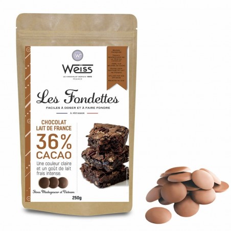 Chocolat au lait à pâtisser - Packaging fermé - Pastilles chocolat au lait Chocolat au lait à pâtisser - Packaging fermé - Pastilles chocolat au lait
