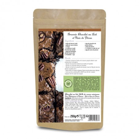 Chocolat au lait à pâtisser - Packaging fermé - Dos - Recette brownie Chocolat au lait à pâtisser - Packaging fermé - Dos - Recette brownie