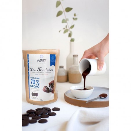Chocolat noir à pâtisser - Packaging fermé - Pastilles chocolat noir - Chocolat noir fondu Chocolat noir à pâtisser - Packaging fermé - Pastilles chocolat noir - Chocolat noir fondu