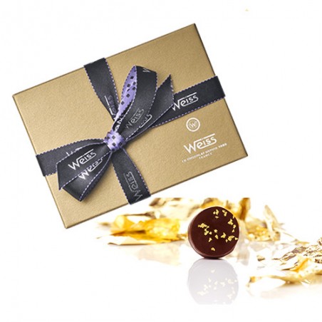 Ballotin Palets Or - Boîte fermée - Chocolat Palet Or - Feuille d'or - Chocolat de Noël - Coffret à offrir - Noël Ballotin Palets Or - Boîte fermée - Chocolat Palet Or - Feuille d'or - Chocolat de Noël - Coffret à offrir - Noël