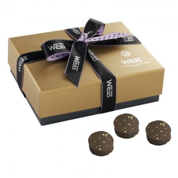 Ballotin Palets Or - Boîte fermée - Chocolat Palet Or - Feuille d'or - Chocolat de Noël - Coffret à offrir - Noël