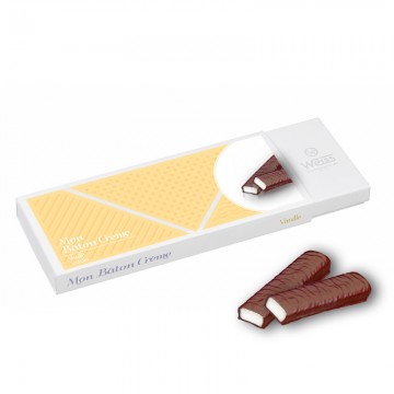Bâton crème vanille- Bâton chocolat - Chocolat individuel - Chocolat noir - Coffret à offrir