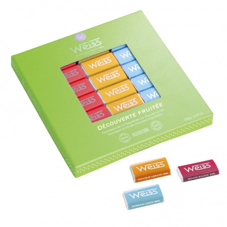 Coffret napolitains fruités fermé - Chocolats individuels - Découverte fruitée Coffret napolitains fruités fermé - Chocolats individuels - Découverte fruitée