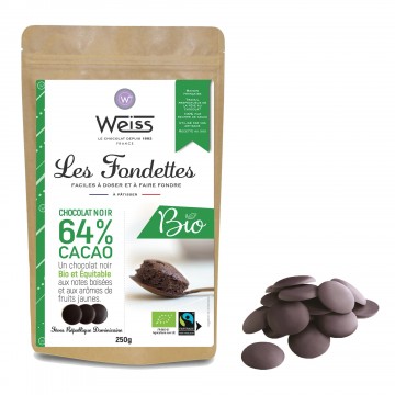 Chocolaterie Weiss - Chocolat à pâtisser noir - Chocolat 64% - Chocolat à pâtisser bio