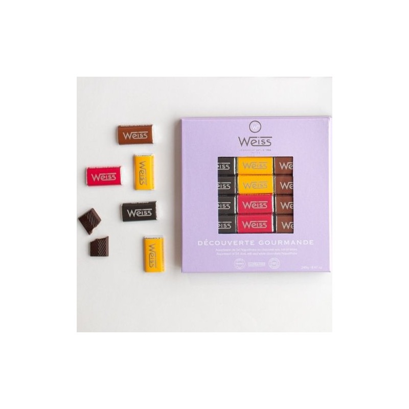 Coffret de petits chocolats noir découverte |Coffret Napolitainsnoir Weiss à offrir Coffret de petits chocolats noir découverte |Coffret Napolitainsnoir Weiss à offrir