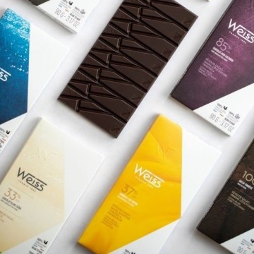 Tablette de chocolat au Lait Entier 37% - Arome de vanille et caramel doux - 90g - Weiss