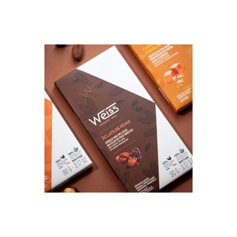 Chocolat noir - Éclats de Fève 70% - Tablette de chocolat Noir Chocolat noir - Éclats de Fève 70% - Tablette de chocolat Noir