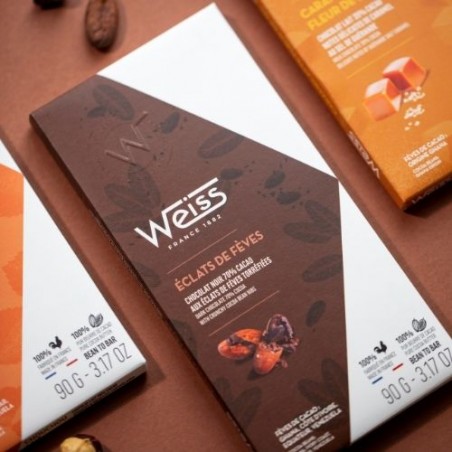 Chocolat noir - Éclats de Fève 70% - Tablette de chocolat Noir Chocolat noir - Éclats de Fève 70% - Tablette de chocolat Noir