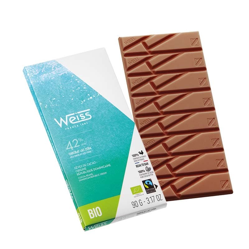 Tablette de chocolat Ceïba Lait 42% - Bio et Equitable - 90g Tablette de chocolat Ceïba Lait 42% - Bio et Equitable - 90g
