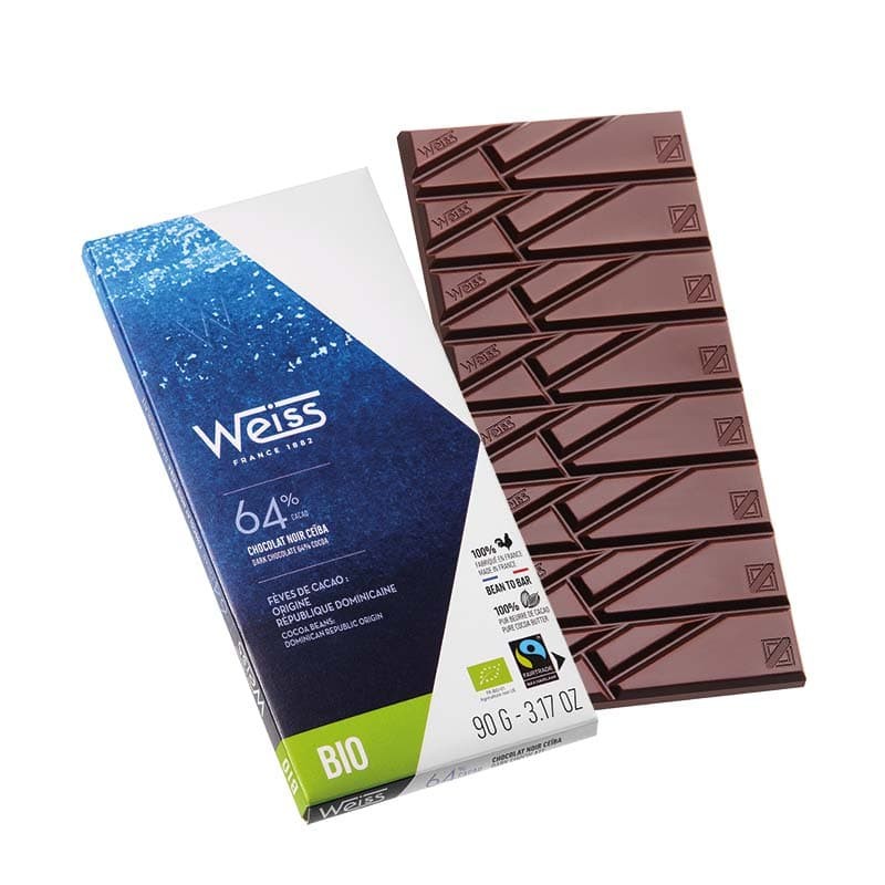 Tablette de chocolat Ceïba Noir 64% - Bio et Equitable - 90g Tablette de chocolat Ceïba Noir 64% - Bio et Equitable - 90g