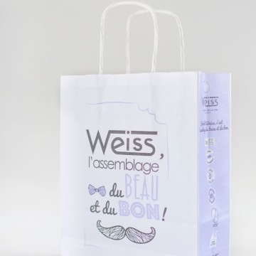 Sac papier cadeau Weiss
