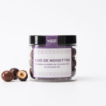 Duo Noisettes - Chocolat noir et lait - 125g