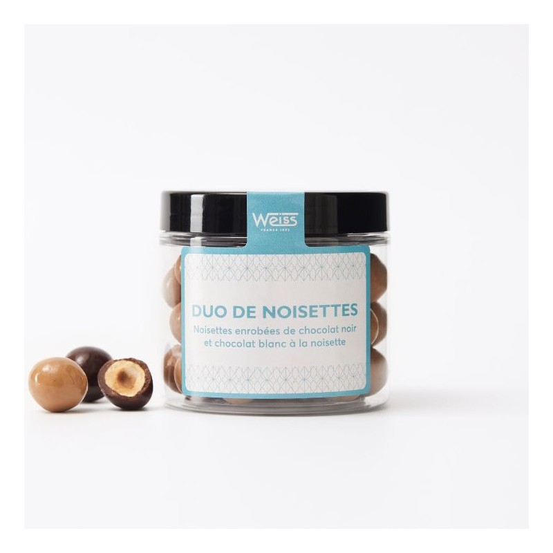 Duo Noisettes - Chocolat noir et blond - 125g Duo Noisettes - Chocolat noir et blond - 125g