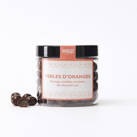 Perles Chocolat noir et Oranges confites - 125g Perles Chocolat noir et Oranges confites - 125g