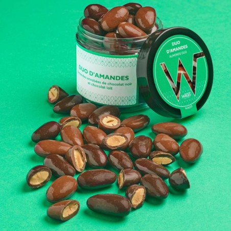 Duo Amandes - Chocolat noir et lait - 125g Duo Amandes - Chocolat noir et lait - 125g
