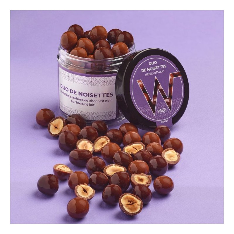 Duo Noisettes - Chocolat noir et lait - 125g Duo Noisettes - Chocolat noir et lait - 125g