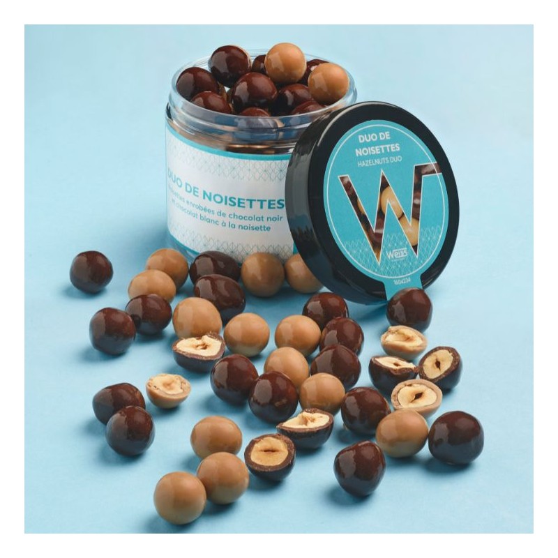 Duo Noisettes - Chocolat noir et blond - 125g Duo Noisettes - Chocolat noir et blond - 125g
