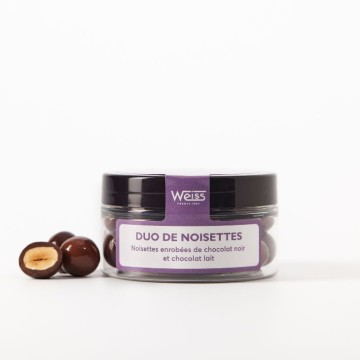 Duo Noisettes - Chocolat noir et lait - 70g