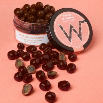 Perles Chocolat noir et Oranges confites - 80g