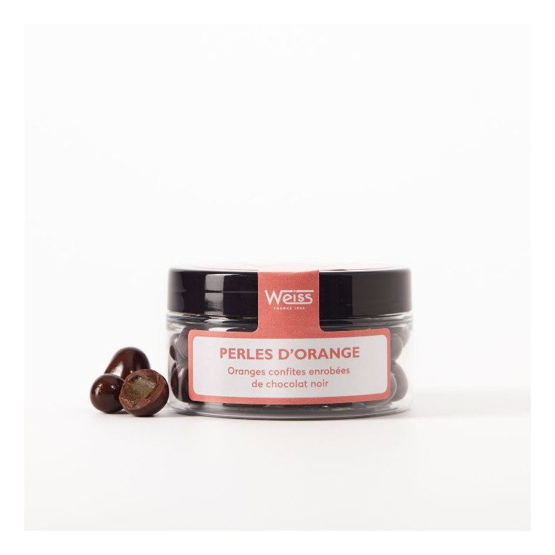 Perles Chocolat noir et Oranges confites - 80g Perles Chocolat noir et Oranges confites - 80g