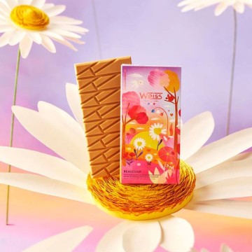 Tablette de chocolat blanc 36% - Biscuité amandes et noisettes - 90g