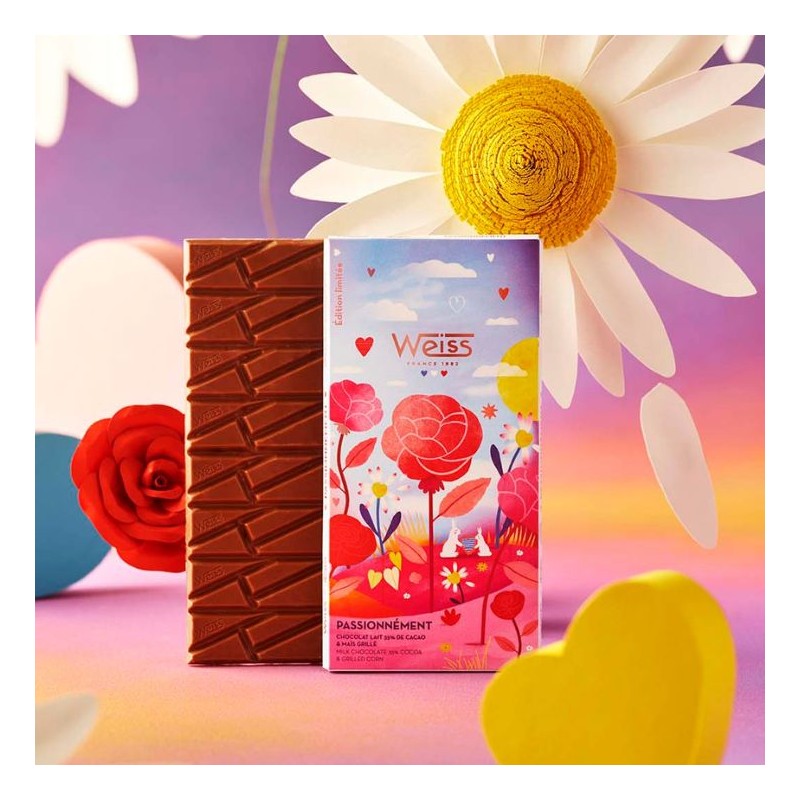 Tablette de chocolat au Lait 35% - Maïs grillé - 90g