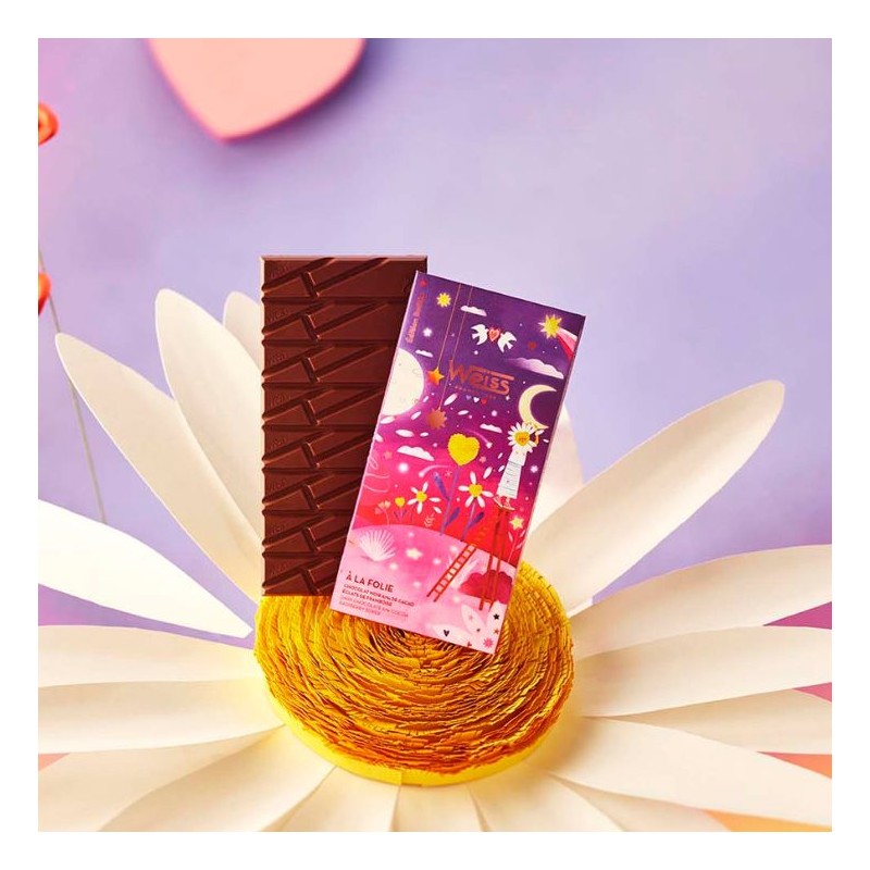 Tablette de chocolat Noir Framboise 67% - 90g Tablette de chocolat Noir Framboise 67% - 90g
