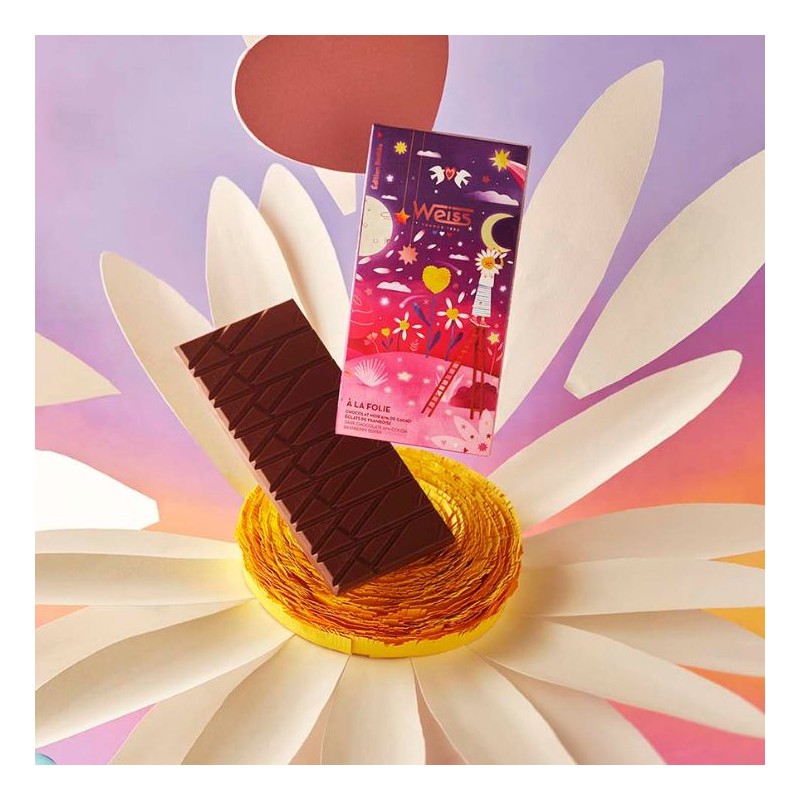 Tablette de chocolat Noir Framboise 67% - 90g Tablette de chocolat Noir Framboise 67% - 90g