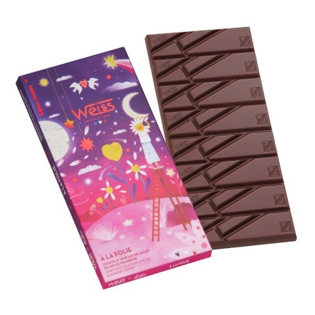 Tablette de chocolat Noir Framboise 67% - 90g Tablette de chocolat Noir Framboise 67% - 90g