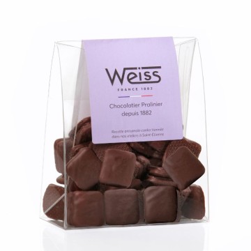 Carré Nougatine - Chocolat noir 62%- 205g - Nougatine enrobée de chocolat noir - chocolat noir - nougatine