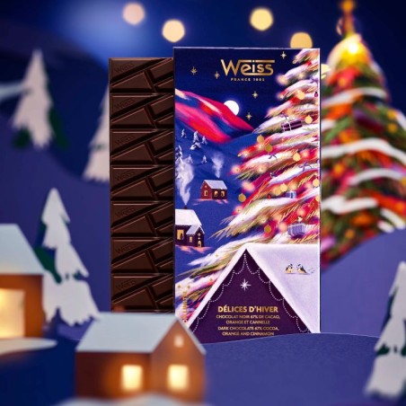 Tablette de chocolat noir 67% - Orange & Cannelle - 90g Tablette de chocolat noir 67% - Orange & Cannelle - 90g