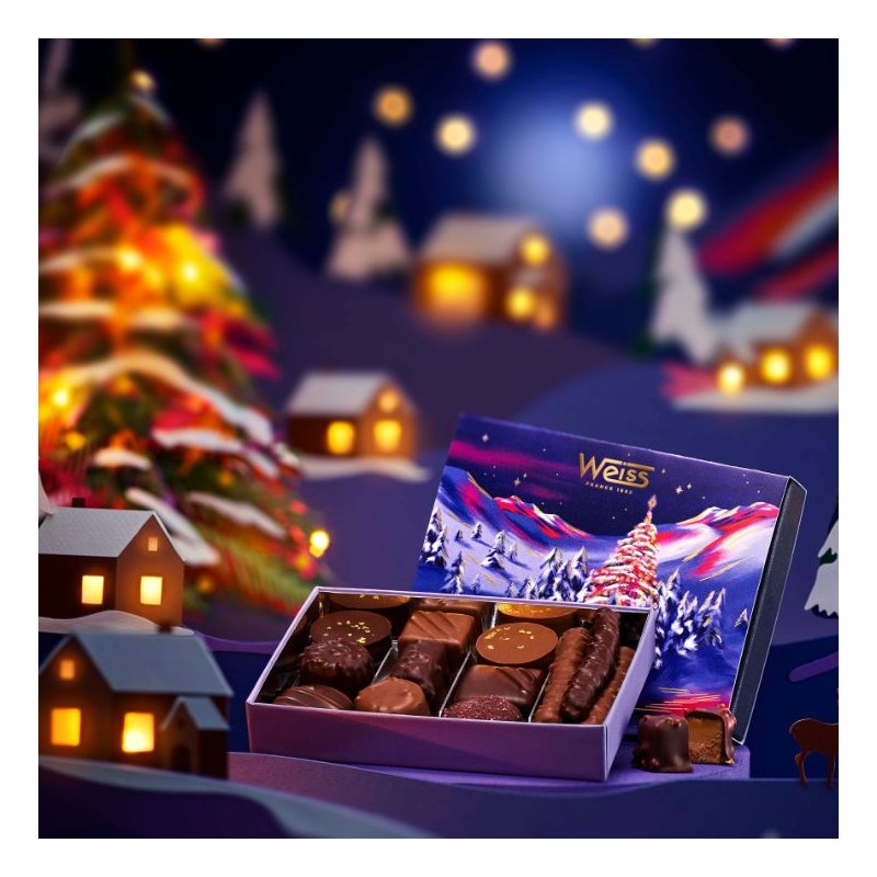 Ballotin Chocolats et Pralinés - 110g - Coffret de chocolat - Coffret de Noël - Cadeau de chocolat - Idée cadeau chocolat - Noël Ballotin Chocolats et Pralinés - 110g - Coffret de chocolat - Coffret de Noël - Cadeau de chocolat - Idée cadeau chocolat - Noël