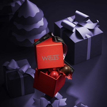 Griottes enrobées - Chocolat noir - Chocolaterie Weiss -150 G - Coffret Cadeau - Idée de coffret cadeau -