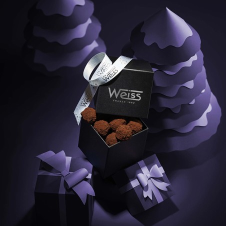 Coffret de truffes en chocolat - Chocolats de Noël - 150g - Coffret de Noël - Idée de cadeau pour Noël Coffret de truffes en chocolat - Chocolats de Noël - 150g - Coffret de Noël - Idée de cadeau pour Noël