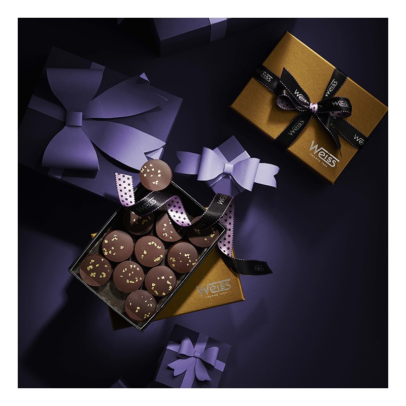 Palet Or - Ganache chocolat noir - Chocolaterie Weiss - Coffret Cadeau - Idée de coffret cadeau Palet Or - Ganache chocolat noir - Chocolaterie Weiss - Coffret Cadeau - Idée de coffret cadeau
