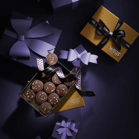 Palet Or - Ganache chocolat noir - Chocolaterie Weiss - Coffret Cadeau - Idée de coffret cadeau Palet Or - Ganache chocolat noir - Chocolaterie Weiss - Coffret Cadeau - Idée de coffret cadeau
