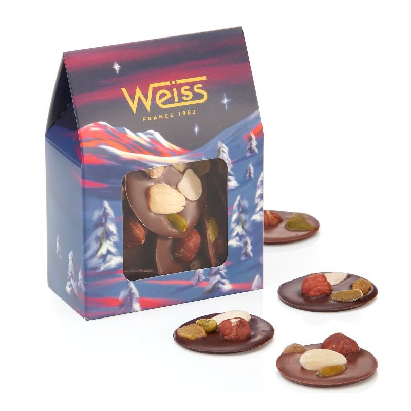 Mendiants Noël - Chocolat noir et lait - 115g Mendiants Noël - Chocolat noir et lait - 115g