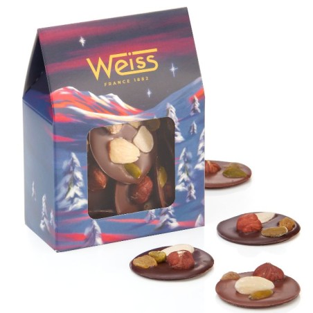 Mendiants Noël - Chocolat noir et lait - 115g Mendiants Noël - Chocolat noir et lait - 115g
