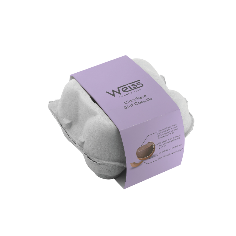 Boite 4 œufs praliné - Chocolat de Pâques - 240 g Boite 4 œufs praliné - Chocolat de Pâques - 240 g