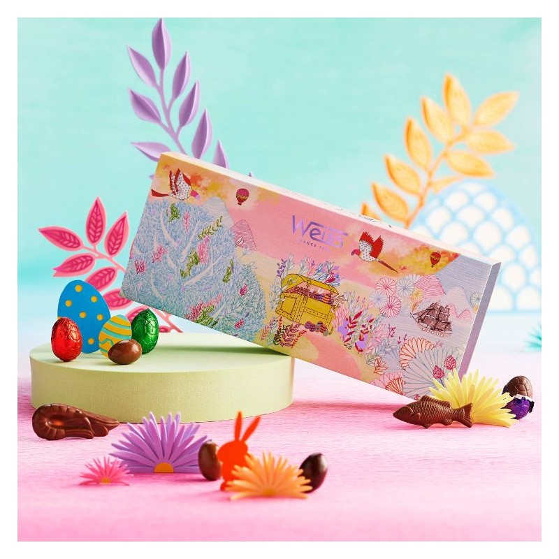 Coffret Chocolats de Pâques - Assortiment Oeufs et Fritures - 350g Coffret Chocolats de Pâques - Assortiment Oeufs et Fritures - 350g