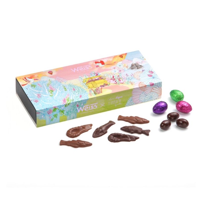 Coffret Chocolats de Pâques - Assortiment Oeufs et Fritures - 350g Coffret Chocolats de Pâques - Assortiment Oeufs et Fritures - 350g