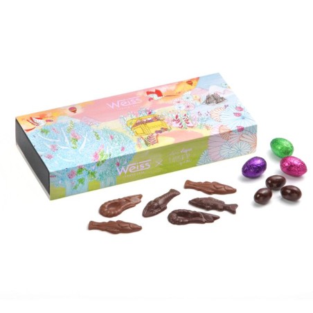 Coffret Chocolats de Pâques - Assortiment Oeufs et Fritures - 350g Coffret Chocolats de Pâques - Assortiment Oeufs et Fritures - 350g