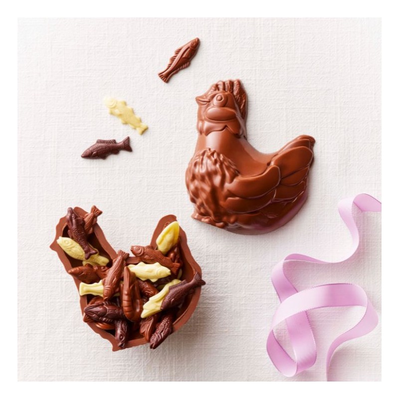 Poule Cocotte - Chocolat au lait 38% garnie - 300g - Pâques Poule Cocotte - Chocolat au lait 38% garnie - 300g - Pâques